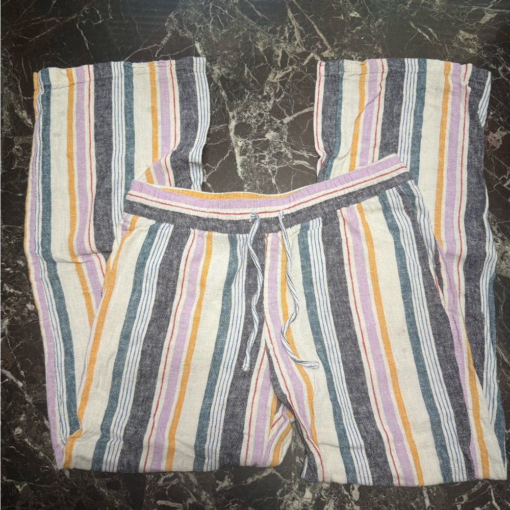 Old Navy Colorful Striped Lenin Pants